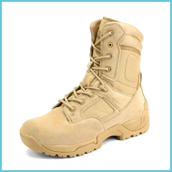 Leather Military Tactical Work Boots Side Zip Motorcycle Combat Boots main image 7